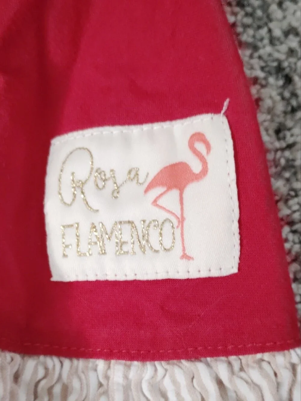 Rosa Flamenco Girls Red Floral Yoke Ruffle Casual Dress